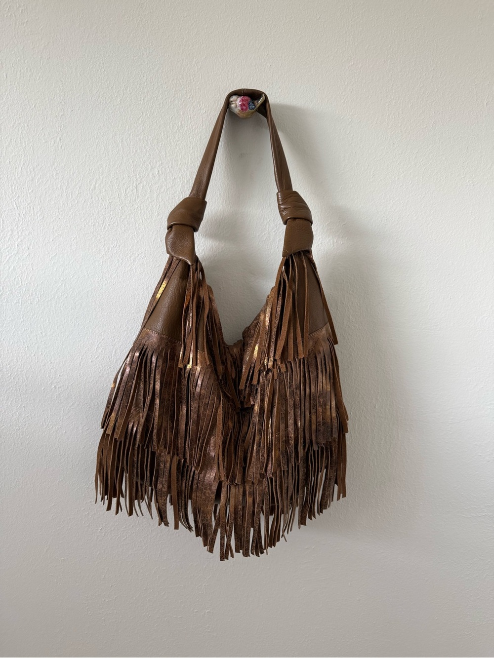 Posse Brown Fringe Hobo Bag